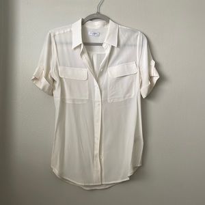 EQUIPMENT White 100% Silk Button Down Blouse